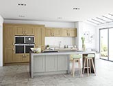 Clonmel Light Oak and Stone Painted Fitted Kitchen Design